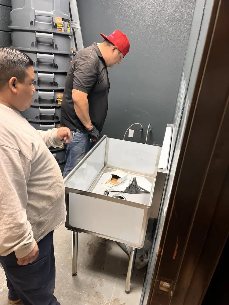 Commercial plumbing and sink installation in DeCliff